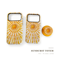 Casing HP Lucky Sun Mewah Anti Air Anti Benturan Magnetik TPU+PC Film Berkualitas Tinggi Glossy/Matte Custom Print untuk 15/14 Pro