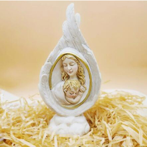 Estatua de bautismo de la Virgen y el Hijo, adornos creativos, artesanía de resina - Product Image 5