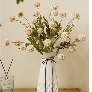 Bouquet de pissenlits d'automne, 5 têtes, fleurs artificielles en soie pour la décoration de la maison et des mariages - Product Image 3
