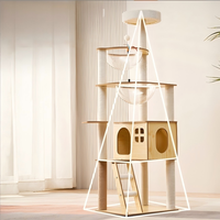 Arbre à chat intégré avec lit pour chat, perchoir pour chat en forme de capsule spatiale spécialement conçu pour les grands chats, articles pour animaux de compagnie