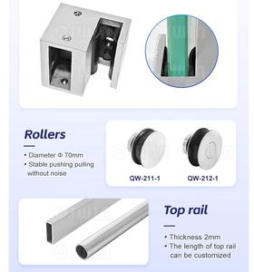 Porte de <span class=keywords><strong>douche</strong></span> coulissante pour ensembles de porte de <span class=keywords><strong>douche</strong></span> de salle de bains d'hôtel avec bouchons - Product Image 6