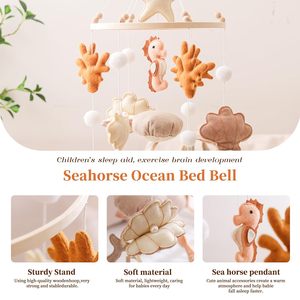 Ocean Nursery Mobile per ragazzi ragazze culla neutra Mobile cavalluccio marino meduse fatte <span class=keywords><strong>a</strong></span> <span class=keywords><strong>mano</strong></span> Baby Mobile per presepe - Product Image 2