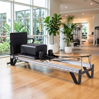 Machine de Pilates Reformer en aluminium, lit d'entraînement durable, réglable et portable, avec boîte en bois, équipement de fitness pour la maison et la salle de sport