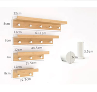 Étagères flottantes à un seul niveau, crochets en métal, support mural en bois de bambou pour la décoration de la maison, pour la salle de bain, le salon, options multi-tailles