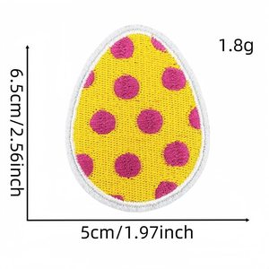 Vente chaude, accessoires décoratifs de vacances mignons de dessin animé, patchs brodés à repasser en forme d'œuf de lapin pour Pâques - Product Image 3
