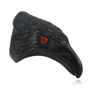 Eagle <b>Ring</b> Men's Stainless Steel Silver Red Stone Bezel Setting Everyday Wear 24058 - Product Image 5