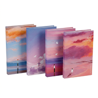 Cuaderno con Cubierta de Ilustración en Degradado de Acuarela, Diario Suave para Registrar el Estado de Ánimo, Registro de Recuerdos para el Diario Emocional