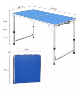 Table pliante légère et portable en aluminium pour pique-nique et camping, réglable en hauteur, pour l'intérieur et l'extérieur - Product Image 1