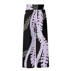 Quần nữ cao cấp size lớn thiết kế Hawaii Puakenikeni 2025, chất liệu cao cấp, cạp cao, ống rộng - Product Image 4