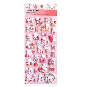 Adesivi gonfi personalizzati Adesivi 3d adesivo rosa fragola <span class=keywords><strong>coniglietto</strong></span> Mini creatore di Album di foto mobili articoli promozionali a buon mercato - Product Image 1