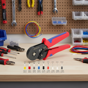 Juego de 1200 <span class=keywords><strong>Terminales</strong></span> Prensados en Frío + Pinzas Crimpadoras HSC6-4, <span class=keywords><strong>Terminales</strong></span> Tubulares de Latón VE para Crimpar Cables - Product Image 3