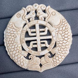 Bulat pria buatan tangan hijau giok naga <span class=keywords><strong>Phoenix</strong></span> penyihir jimat melindungi terukir penyembuhan liontin giok - Product Image 3