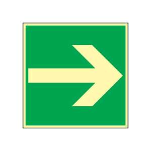 Panneau d'urgence BGV A8 L148xW148 mm flèche droite film signe - Product Image 1