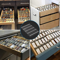 Organisateur de tiroir à épices, support de bocaux d'assaisonnement extensible en acrylique transparent à 4 niveaux, tiroir de cuisine, plateau d'insertion d'épices