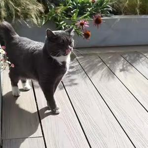 Co-Extrusion v Board Garden Landscaping Decking Featuring Teak WPC Materials <b>Brushed</b> Composite Flooring - Product Image 3