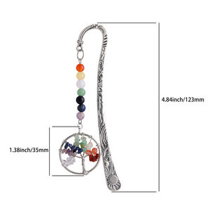 2024 nouveau sept chakra arc-en-ciel couleur arbre de vie pierres précieuses cristal signets promotionnels pour <span class=keywords><strong>les</strong></span> livres - Product Image 3