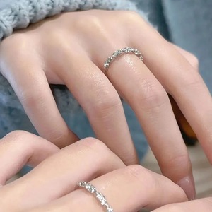 Diamond Ring For Women Round Brilliant Cut Twisted Open Design Everyday Wear Geometric Shape Light Luxury Jewelry - Product Image 2