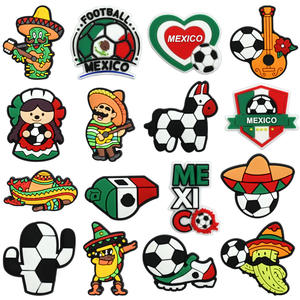 Amuletos para Zapatos con Temática de la <span class=keywords><strong>Copa</strong></span> <span class=keywords><strong>Mundial</strong></span> de México 2026, Lindos Accesorios de Goma con Diseño de Fútbol, Decoración de Moda para Tenis - Product Image 2