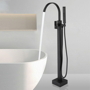 Robinet de baignoire sur pied en laiton massif de luxe avec douchette pour hôtel et villa - Product Image 1