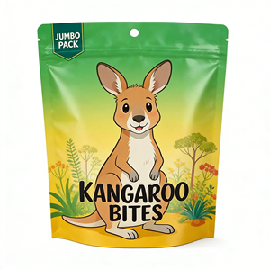 Sacs <span class=keywords><strong>d</strong></span>'emballage pour aliments pour animaux de compagnie, imprimés, avec fermeture éclair, en plastique composite, en aluminium mat, à fond plat, auto-scellants - Product Image 2