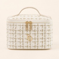Trousse de Maquillage et Sac Cosmétique de Voyage Matelassé de Luxe à Fermeture Éclair, Capacité Moyenne, pour Femme