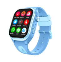 Montre connectée carrée Android pour enfants, écran HD 2 pouces, caméra, GPS, WiFi, 800 mAh, anti-perte, appels, garçons, filles, 4G, chronographe en gel de silice