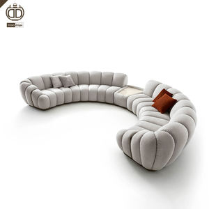 Sofá Seccional Curvo de Terciopelo Bouclé Italiano, Muebles de Lujo para el Hogar, Sofás Redondos Modernos para el Hogar de Lujo - Product Image 2