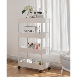 Mobile Storage Cart 3 Tier Plastic With Wheels For Bathroom And Toilet - Product Image 2