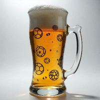 Haute qualité grand géant 1 litre 1.5 litre 0.5L verre bière hommes verres à bière avec poignée Sublimation tasses tasses