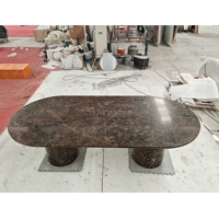 Vente directe d'usine, table à manger en marbre de luxe, table à manger en pierre naturelle, tables de salle à manger modernes pour l'intérieur des villas