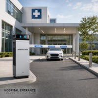 Fournisseur de barrières automatiques 200W DC24V DC36V avec temporisation réglable pour voies lentes, pour points d'accès de véhicules hospitaliers