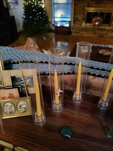 Bottom Chimney Tubes Tapered Windproof Table <b>clear</b> <b>Vases</b> Candle Holders Medium Hurricane Glass Cylinders with Stand for Wedding - Product Image 6