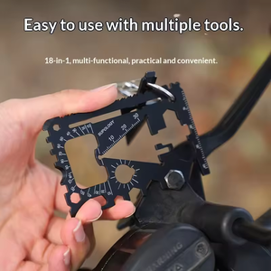 Carte multi-outils 18-en-1 en acier inoxydable renforcé pour l'aventure en pleine nature, système portable EDC avec ouvre-boîte pour la randonnée et le camping - Product Image 4