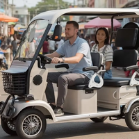 Minibús Eléctrico Holladay de 60V, 4 Asientos, Bicicleta Eléctrica de Alta Velocidad, Gran Capacidad de Carga, Vehículo Cuatriciclo Eléctrico de Pasajeros