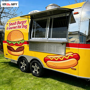 2026 New Commercial Mobile Restaurant Stainless Steel Trailer with Full <b>Kitchen</b> Kebab Truck Chicken Frying Snack Food Chips <b>Cart</b> - Product Image 2