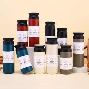 Thermos personnalisé de style japonais 350 ml 500 ml, cadeau d'affaires, en acier inoxydable 304, tasse à café portable avec couvercle plat, tasse cadeau - Product Image 2