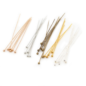 200 pcs/lot 16 20 25 30 40 45 50mm épingles à tête sphérique en métal couleur argent pour la <span class=keywords><strong>fabrication</strong></span> <span class=keywords><strong>de</strong></span> <span class=keywords><strong>bijoux</strong></span> à bricoler soi-même épingles à tête résultats Dia 0.5mm fournitures - Product Image 1