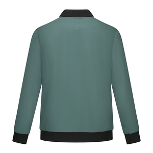 Jaket Bomber Kasual Pria Kerah Tegak Lengan Panjang Jaket Varsity untuk Olahraga Kerja Tipis Gaya Formal Berlapis - Product Image 2