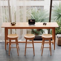 Ensemble de table de bar moderne en bois massif |   Table de bar industrielle pour la maison, les bars et les hôtels