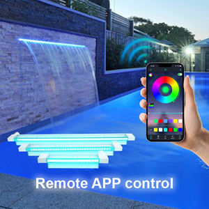 Jardín piscina acrílico Led colorido piscina <span class=keywords><strong>cascada</strong></span> hoja vertedero pared agua descenso con Control remoto - Product Image 4