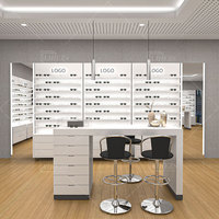 Présentoir de magasin de lunettes modernes Présentoir mural en bois pour lunettes Optical Shop Interior Design