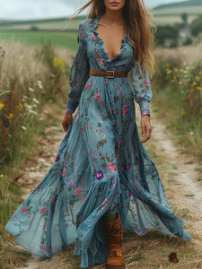 Oferta Especial: Camisolas de Playa <span class=keywords><strong>para</strong></span> <span class=keywords><strong>Mujer</strong></span>, Pareos de Verano, Vestidos Largos con Estampado Floral, Estilo Boho <span class=keywords><strong>para</strong></span> Vacaciones en la Playa - Product Image 4