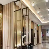 Paravent commercial de luxe en métal pour hôtel, cloison décorative en acier inoxydable pour spa et salon de manucure