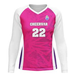 Эластичная женская волейбольная футболка с V-образным вырезом и длинным рукавом для тренировок по волейболу - Product Image 3