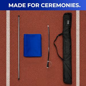 Ensemble de drapeaux de cheerleading KHAMPA Spinning Color Guard, 71 pouces, légers, bleus, avec sac de transport et épée - Product Image 4