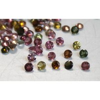 천연 2mm 0.038캐럿 멀티컬러 투어말린 라운드 브릴리언트 컷 파손 보석 (보석용)