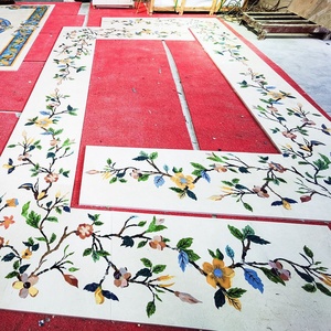 Piastrelle a Mosaico in <span class=keywords><strong>Pietra</strong></span> per Bagno, Mosaico in Marmo <span class=keywords><strong>Verde</strong></span> Bianco Oro a Getto d'Acqua, Piastrelle Grandi di Lusso per Cucina e Casa - Product Image 2