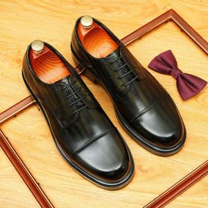 Zapatos de Vestir Oxford Derby de Cuero de Grano Completo de Primera Calidad para Hombre, Hechos a Mano, Formales de Negocios, de Oficina, de Cuero Genuino, Cómodos - Product Image 3