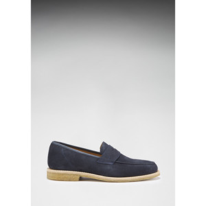 Mocasines de gamuza azul, suela de crepé con ribete de goma - Product Image 4