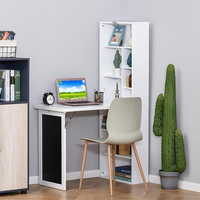 Table pliante convertible avec tableau noir et étagères latérales meuble de rangement multifonction pour le salon
